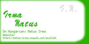 irma matus business card